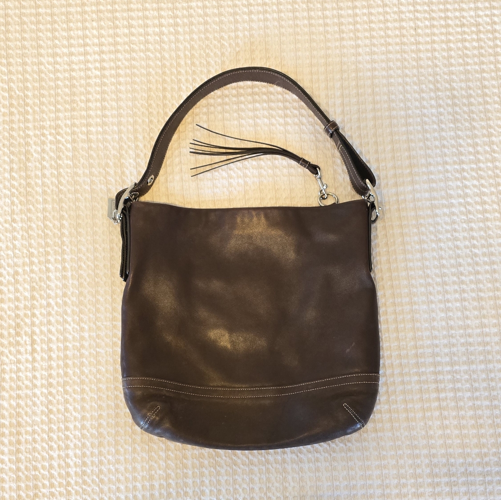 Coach Soho Convertible Duffle Hobo Crossbody Sling Bag Brown Chocolate G